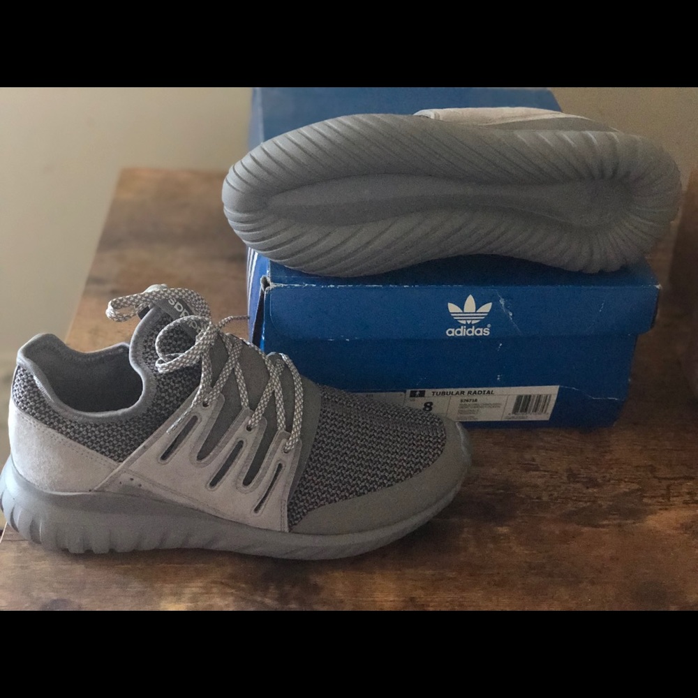 Men Grey adidas tubular radial